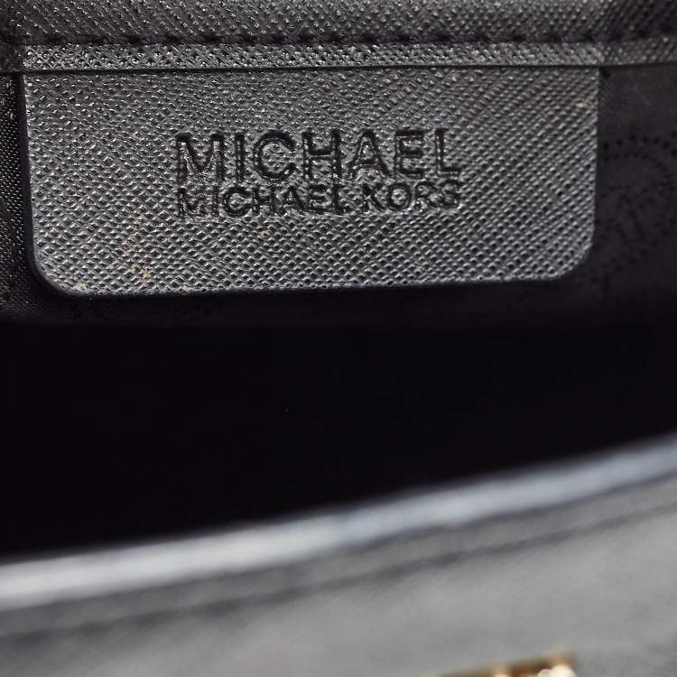Pre Owned MICHAEL Michael Kors Black Saffiano Leather Large Selma Satchel
