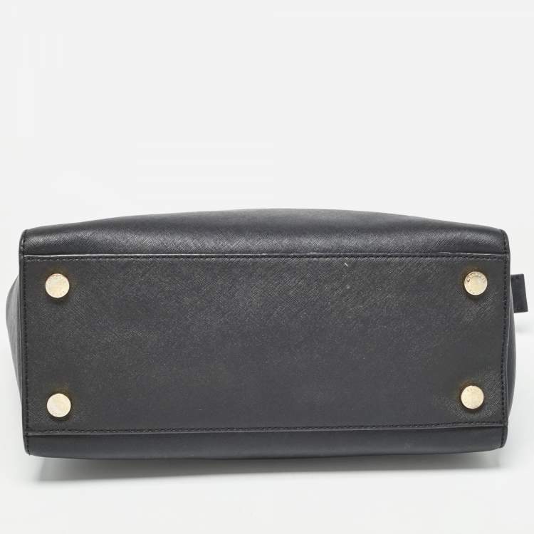 Pre Owned MICHAEL Michael Kors Black Saffiano Leather Large Selma Satchel