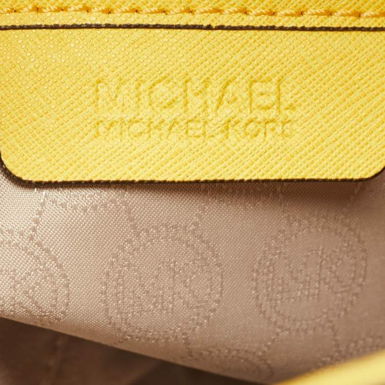 Pre Owned MICHAEL Michael Kors Yellow Leather Large Hamilton North South Tote