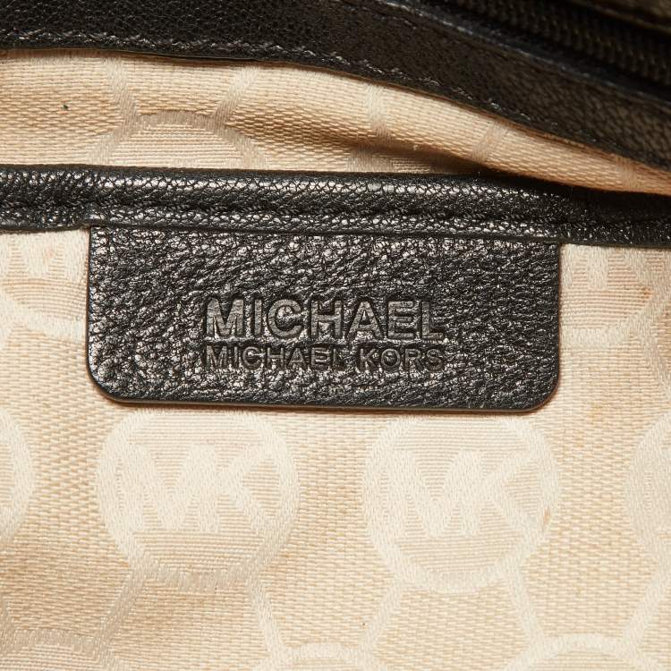 Pre Owned MICHAEL Michael Kors Black Leather Large Hamilton North South Tote