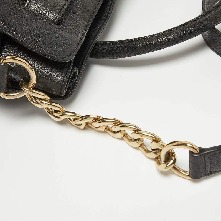 Pre Owned MICHAEL Michael Kors Black Leather Large Hamilton North South Tote