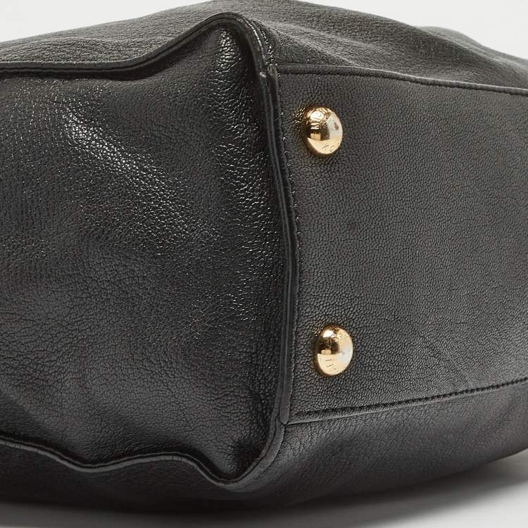 Pre Owned MICHAEL Michael Kors Black Leather Large Hamilton North South Tote