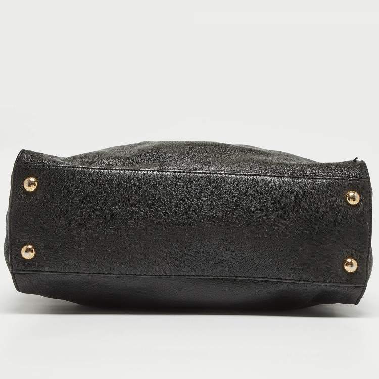 Pre Owned MICHAEL Michael Kors Black Leather Large Hamilton North South Tote