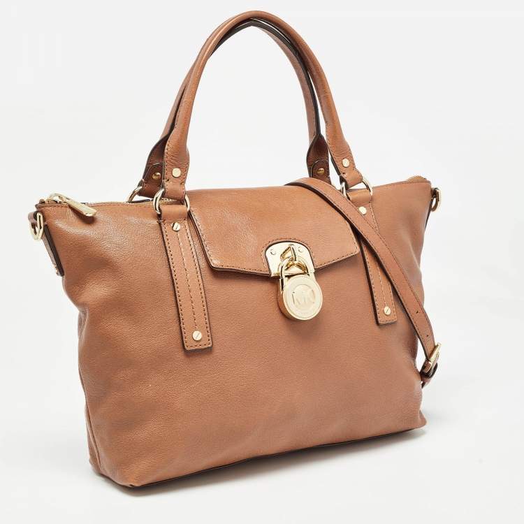 Pre Owned MICHAEL Michael Kors Brown Leather Hamilton Satchel