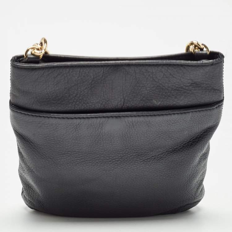 Pre Owned MICHAEL Michael Kors Black Leather Hamilton Crossbody Bag