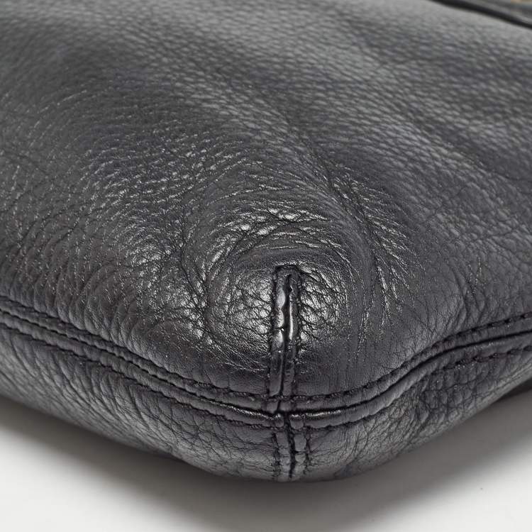 Pre Owned MICHAEL Michael Kors Black Leather Hamilton Crossbody Bag