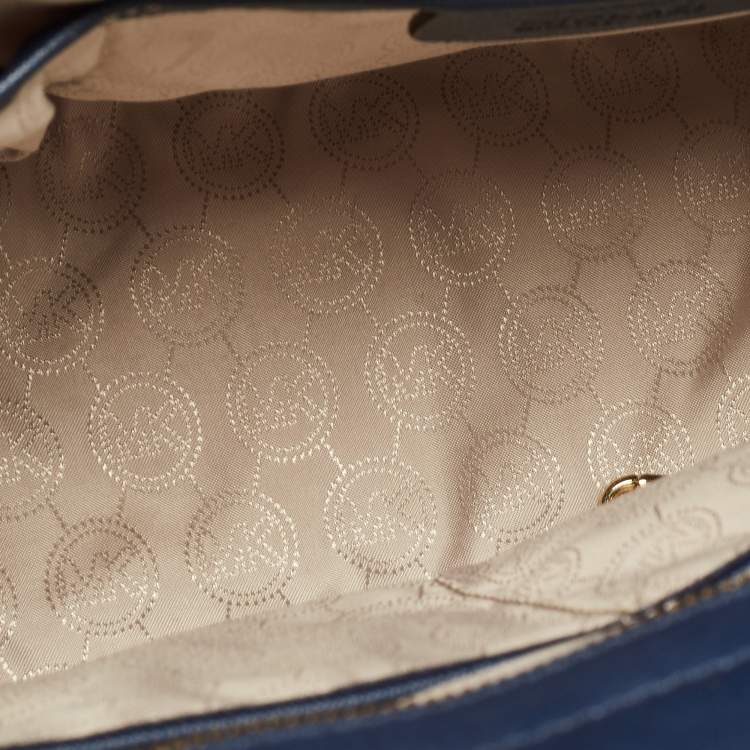 Pre Owned MICHAEL Michael Kors Dark Blue Leather Large Selma Satchel