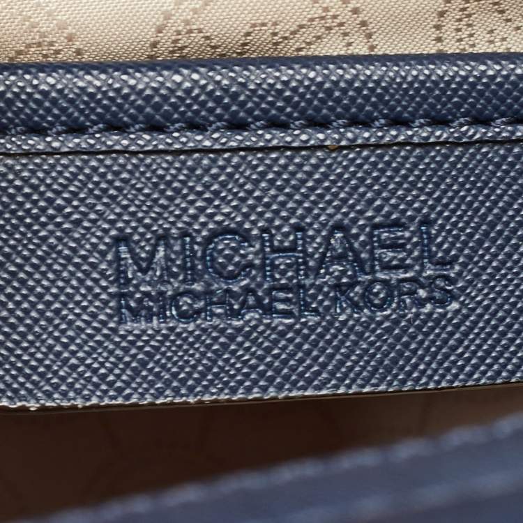 Pre Owned MICHAEL Michael Kors Dark Blue Leather Large Selma Satchel