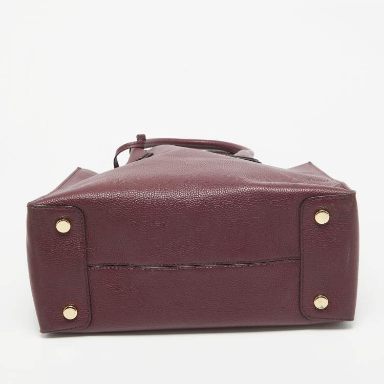 Pre Owned MICHAEL Michael Kors Burgundy Grained Leather Large Mercer Tote