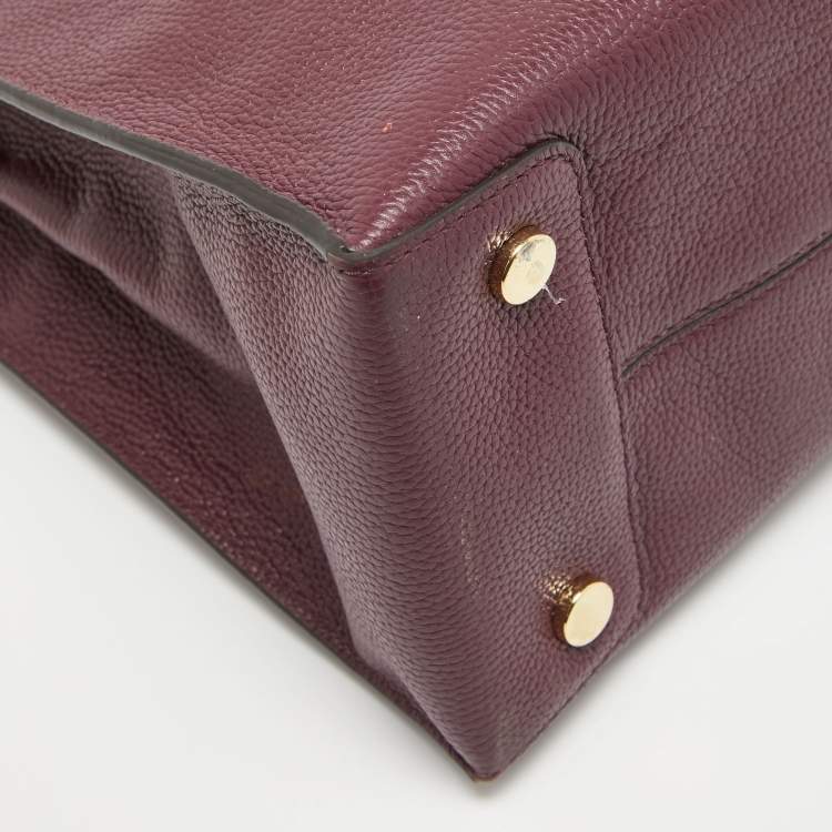Pre Owned MICHAEL Michael Kors Burgundy Grained Leather Large Mercer Tote