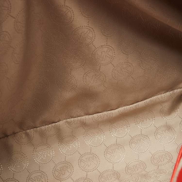 Pre Owned MICHAEL Michael Kors Red Leather Large Cynthia Tote