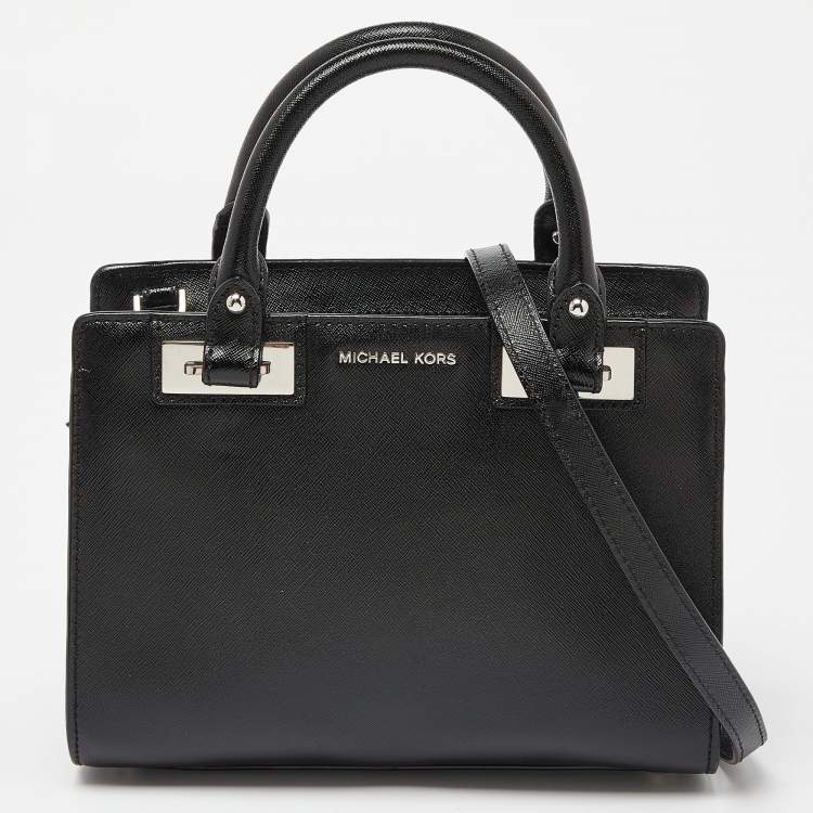 Pre Owned MICHAEL Michael Kors Black Leather Quinn Tote