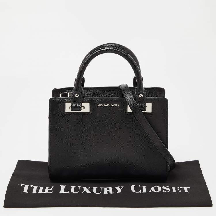 Pre Owned MICHAEL Michael Kors Black Leather Quinn Tote