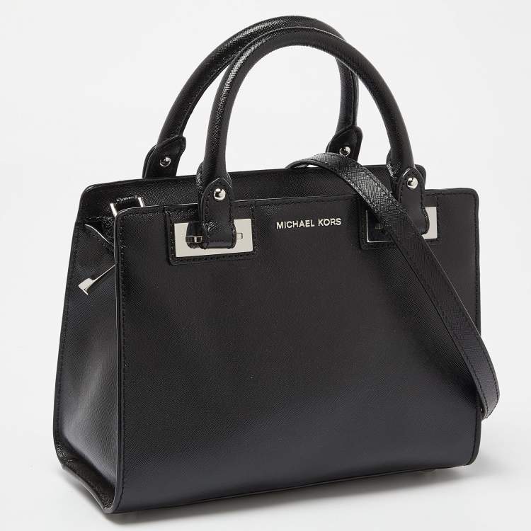 Pre Owned MICHAEL Michael Kors Black Leather Quinn Tote