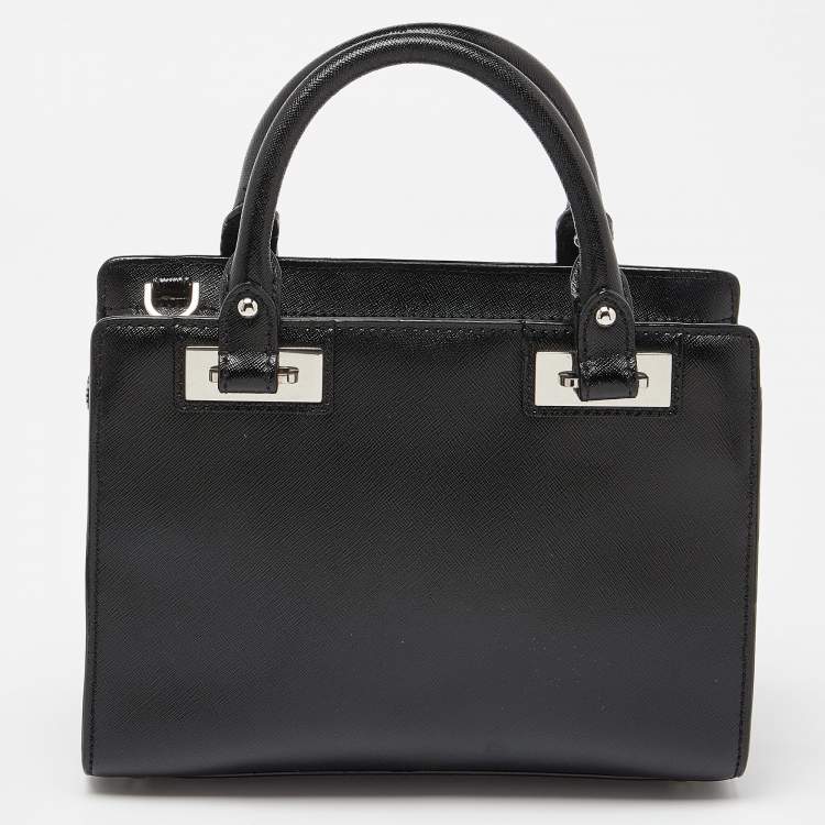 Pre Owned MICHAEL Michael Kors Black Leather Quinn Tote