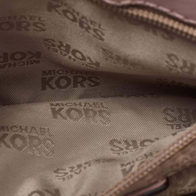 Pre Owned MICHAEL Michael Kors Ivory Signature Coated Canvas Crossbody Bag