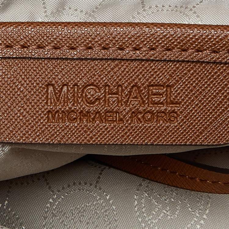 Pre Owned MICHAEL Michael Kors Brown Leather Jet Set  Shopper Tote