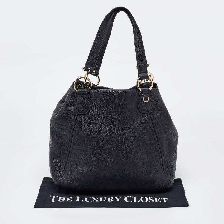 Pre Owned MICHAEL Michael Kors Black Leather Fulton Tote