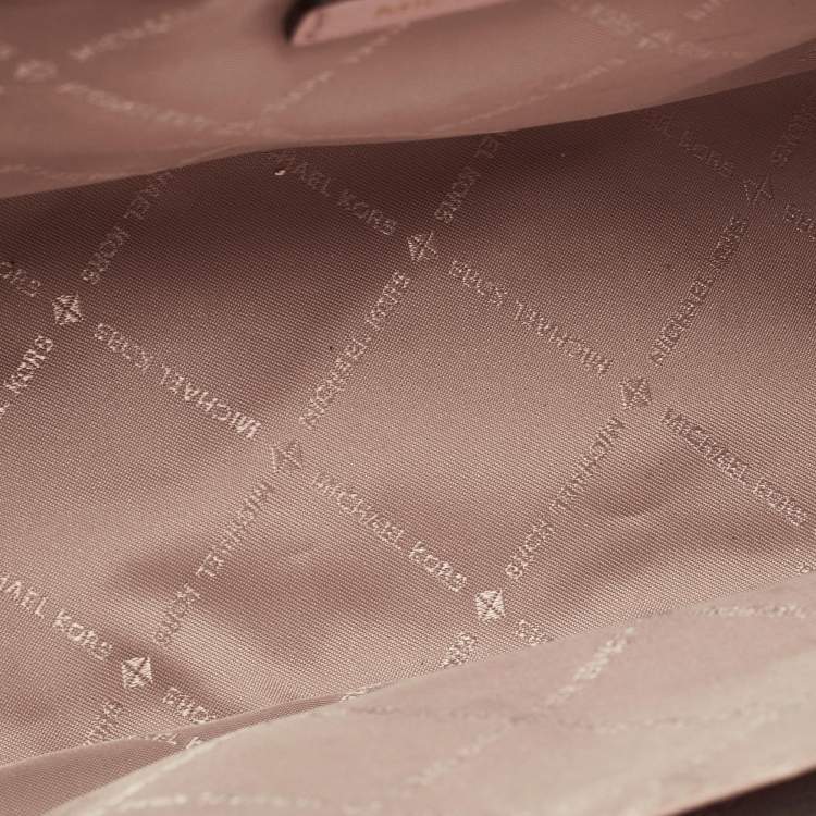 Pre Owned MICHAEL Michael Kors Light Pink Saffiano Leather Medium Selma Tote