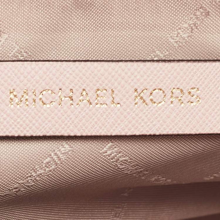 Pre Owned MICHAEL Michael Kors Light Pink Saffiano Leather Medium Selma Tote