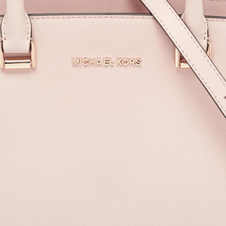 Pre Owned MICHAEL Michael Kors Light Pink Saffiano Leather Medium Selma Tote