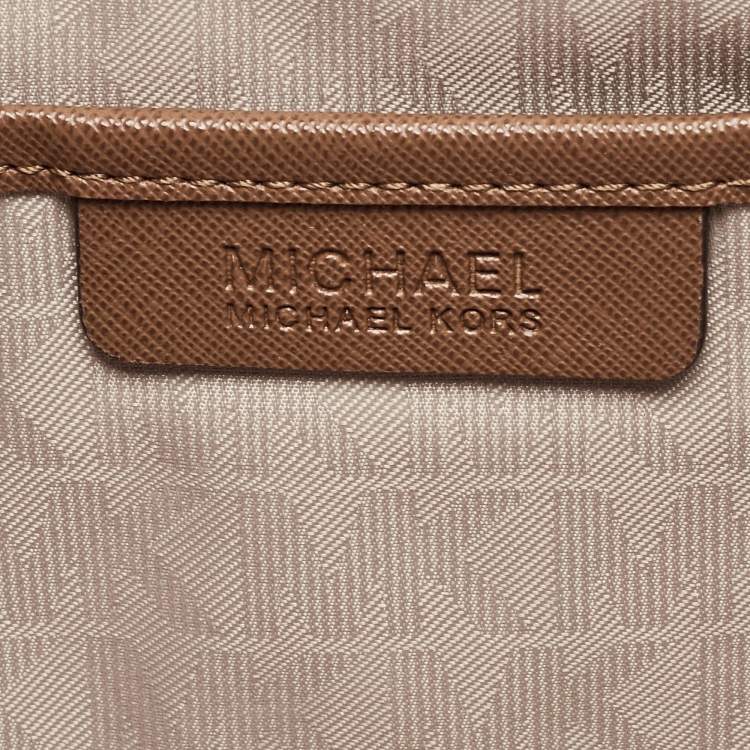 مملوكة مسبقًا MICHAEL Michael Kors Brown Saffiano Leather Large Jet Set Travel Tote