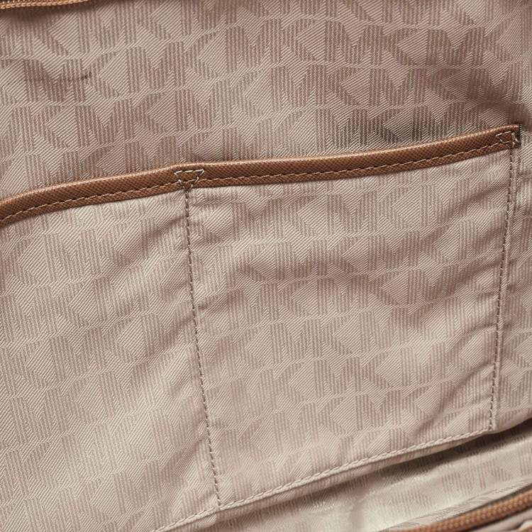 مملوكة مسبقًا MICHAEL Michael Kors Brown Saffiano Leather Large Jet Set Travel Tote