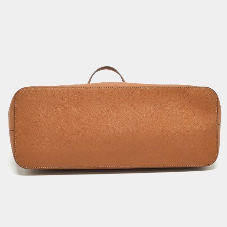 مملوكة مسبقًا MICHAEL Michael Kors Brown Saffiano Leather Large Jet Set Travel Tote