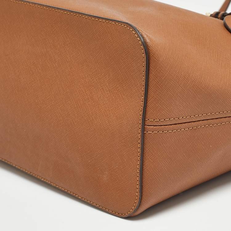 مملوكة مسبقًا MICHAEL Michael Kors Brown Saffiano Leather Large Jet Set Travel Tote