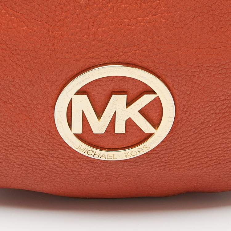 Pre Owned MICHAEL Michael Kors Orange Leather Hobo