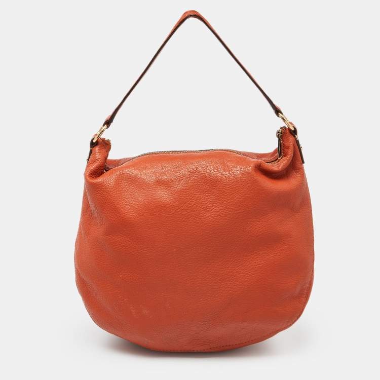 Pre Owned MICHAEL Michael Kors Orange Leather Hobo