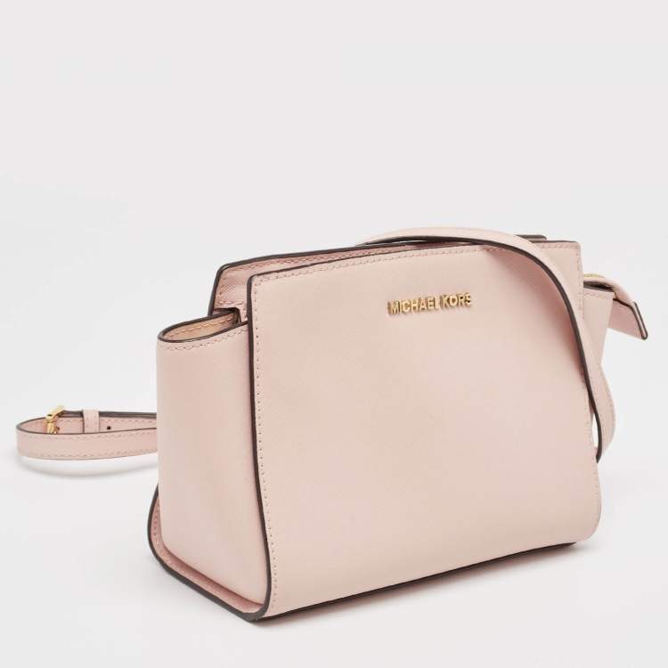 Pre Owned MICHAEL Michael Kors Pink Saffiano Leather Medium Selma Crossbody Bag