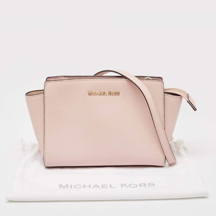 Pre Owned MICHAEL Michael Kors Pink Saffiano Leather Medium Selma Crossbody Bag