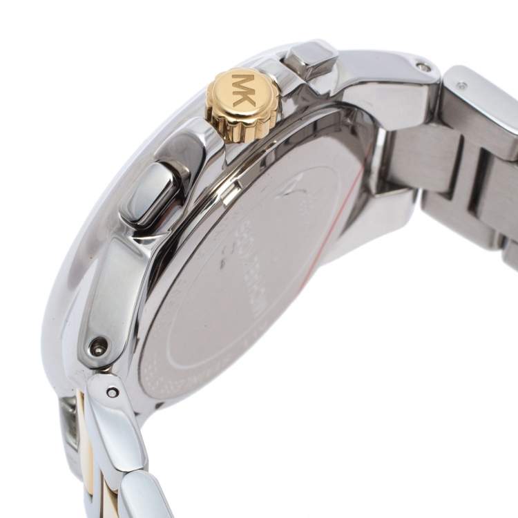 Pre Owned Michael Kors Silver Two Tone Stainless Steel Camille MK5653 Women's Wristwatch 43 mm