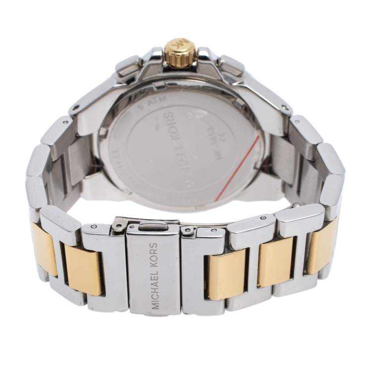 Pre Owned Michael Kors Silver Two Tone Stainless Steel Camille MK5653 Women's Wristwatch 43 mm