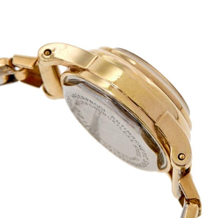 Pre Owned Mido Silver Gold Plated Stainless Steel Multiport Powerwind Vintage Women's Wristwatch 19 mm