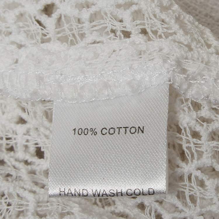 مملوكة مسبقًا Miguelina White Scallop Lace Mini Sheer Claudia Mini Dress L