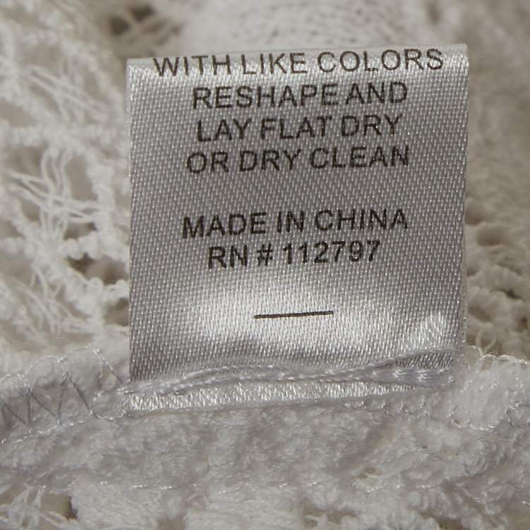 مملوكة مسبقًا Miguelina White Scallop Lace Mini Sheer Claudia Mini Dress L
