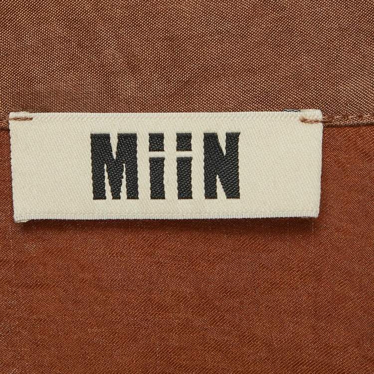 Pre Owned Miin Brown Lyocell Blend Top and Harem Pants Set M