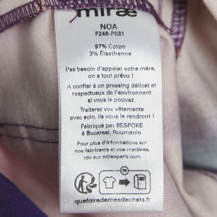 Pre Owned Mirae Multicolor Printed Cotton Fringed Trousers S