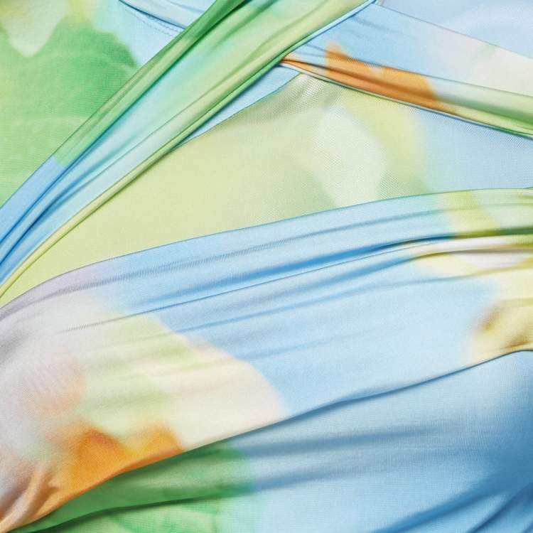 مملوكة مسبقًا Mirae Green Jersey Tani Lilies Top and Skirt Set M