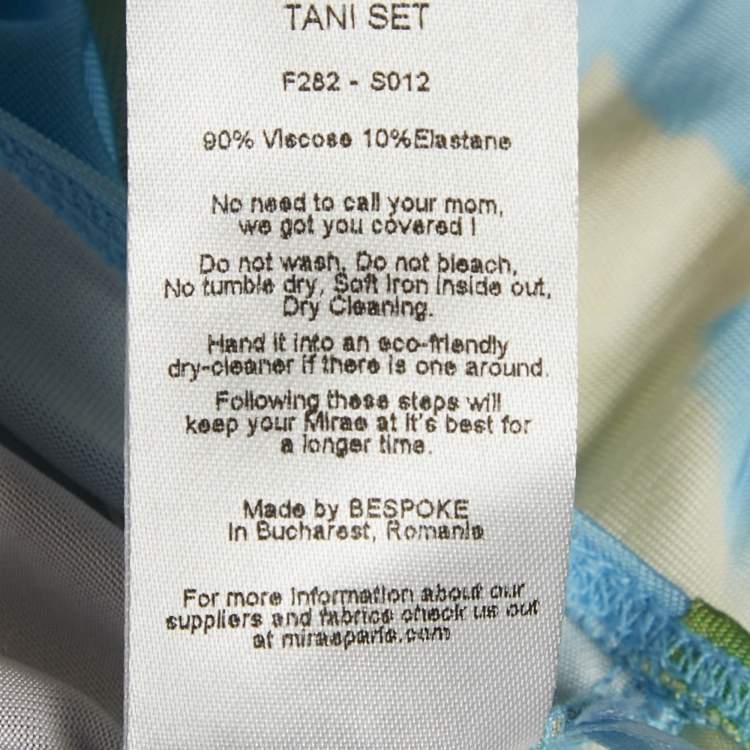 مملوكة مسبقًا Mirae Green Jersey Tani Lilies Top and Skirt Set M