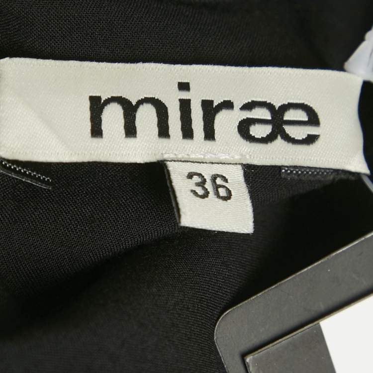 Pre Owned Mirae Black Bow Detail Stretch Crepe Mini Dress S
