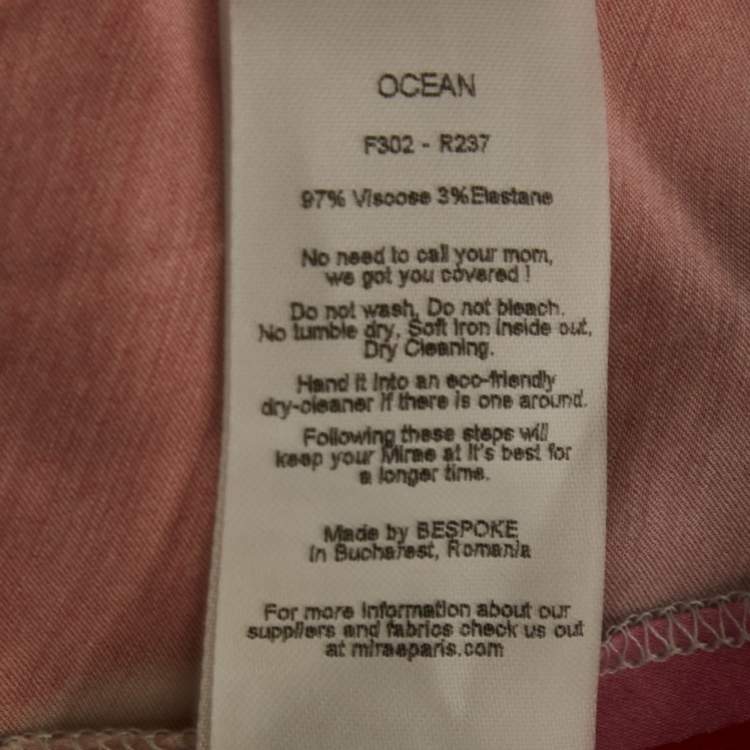 Pre Owned Mirae Multicolor Printed Satin Cu-Out Ocean Tulip Dress S