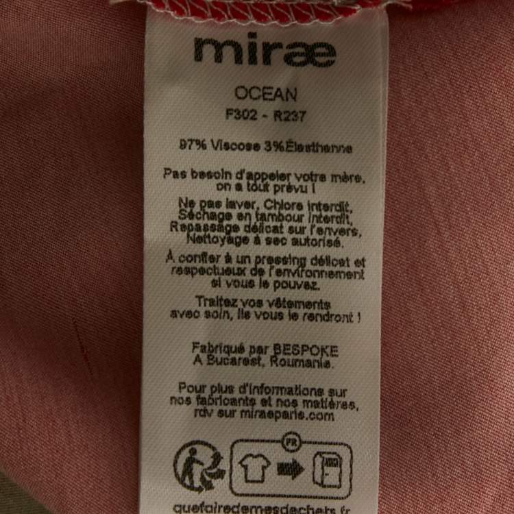 Pre Owned Mirae Multicolor Printed Satin Cu-Out Ocean Tulip Dress S