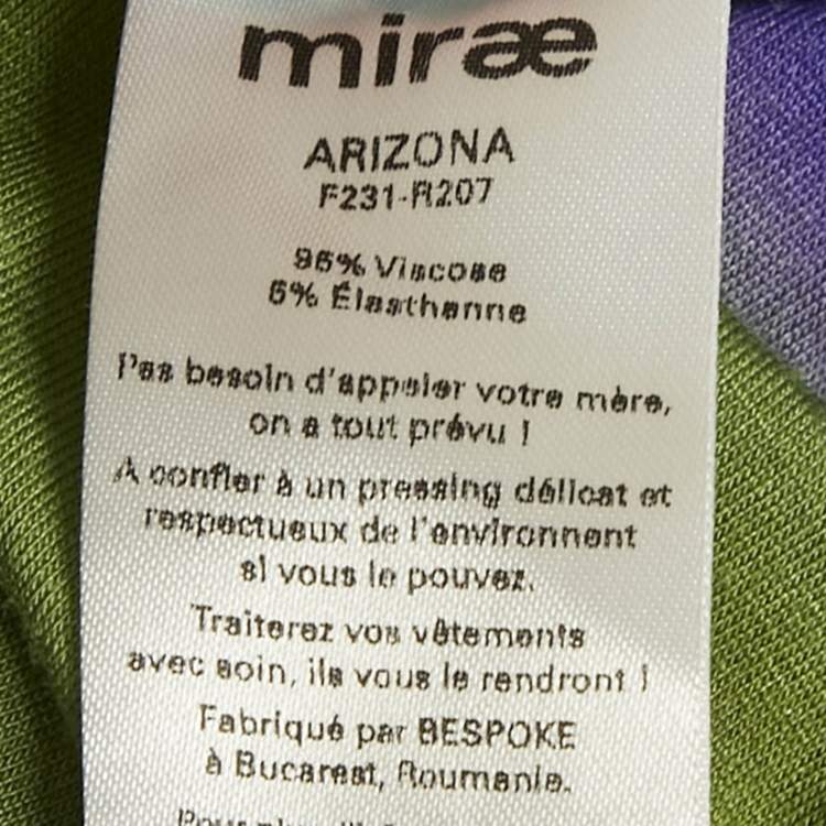 Pre Owned Mirae Multicolor Jersey Fringed Asymmetric Short Dress S