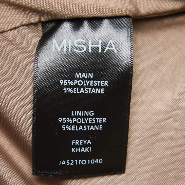 Pre Owned Misha Beige Jersey Skirt Top Set S