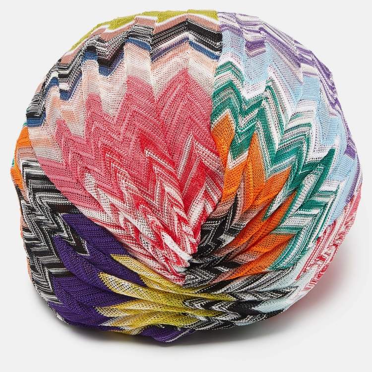 Pre Owned Missoni Mare Multicolor Chevron Knit Turban One Size