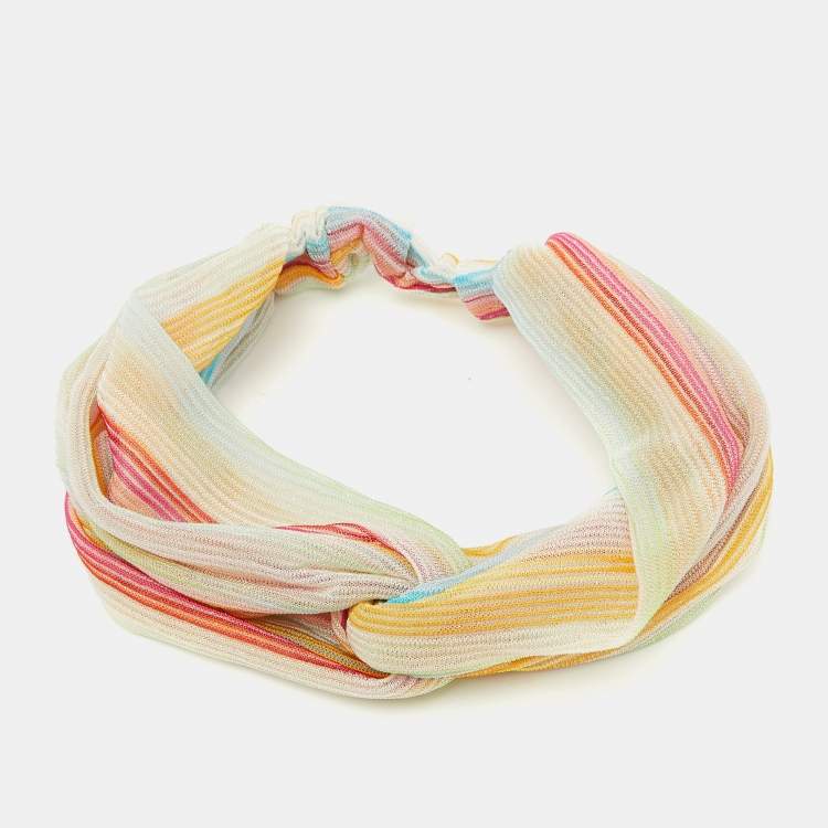 Pre Owned Missoni Mare Multicolor Striped Lurex Knit Headband