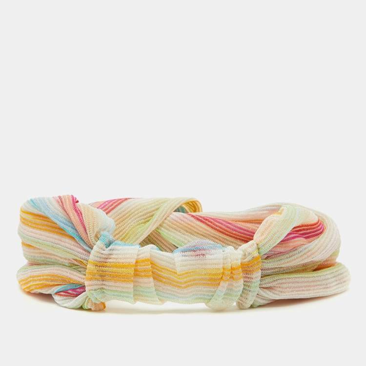 Pre Owned Missoni Mare Multicolor Striped Lurex Knit Headband